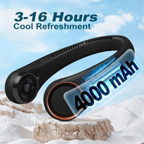 Portable Bladeless Neck Fan – Hands-Free Cooling, Rechargeable, 3 Speeds
