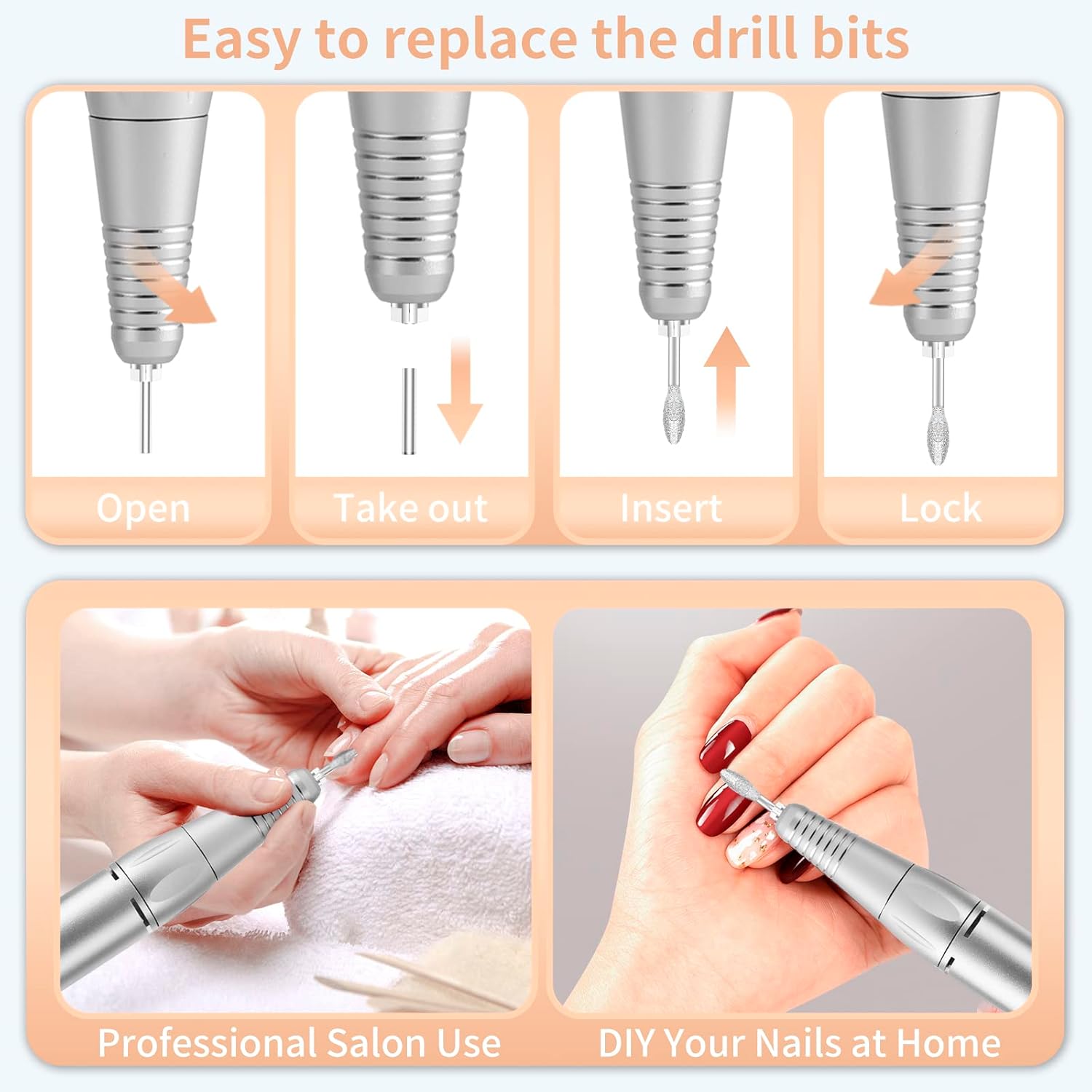 35,000RPM Cordless Nail Drill Kit – Rechargeable & Portable