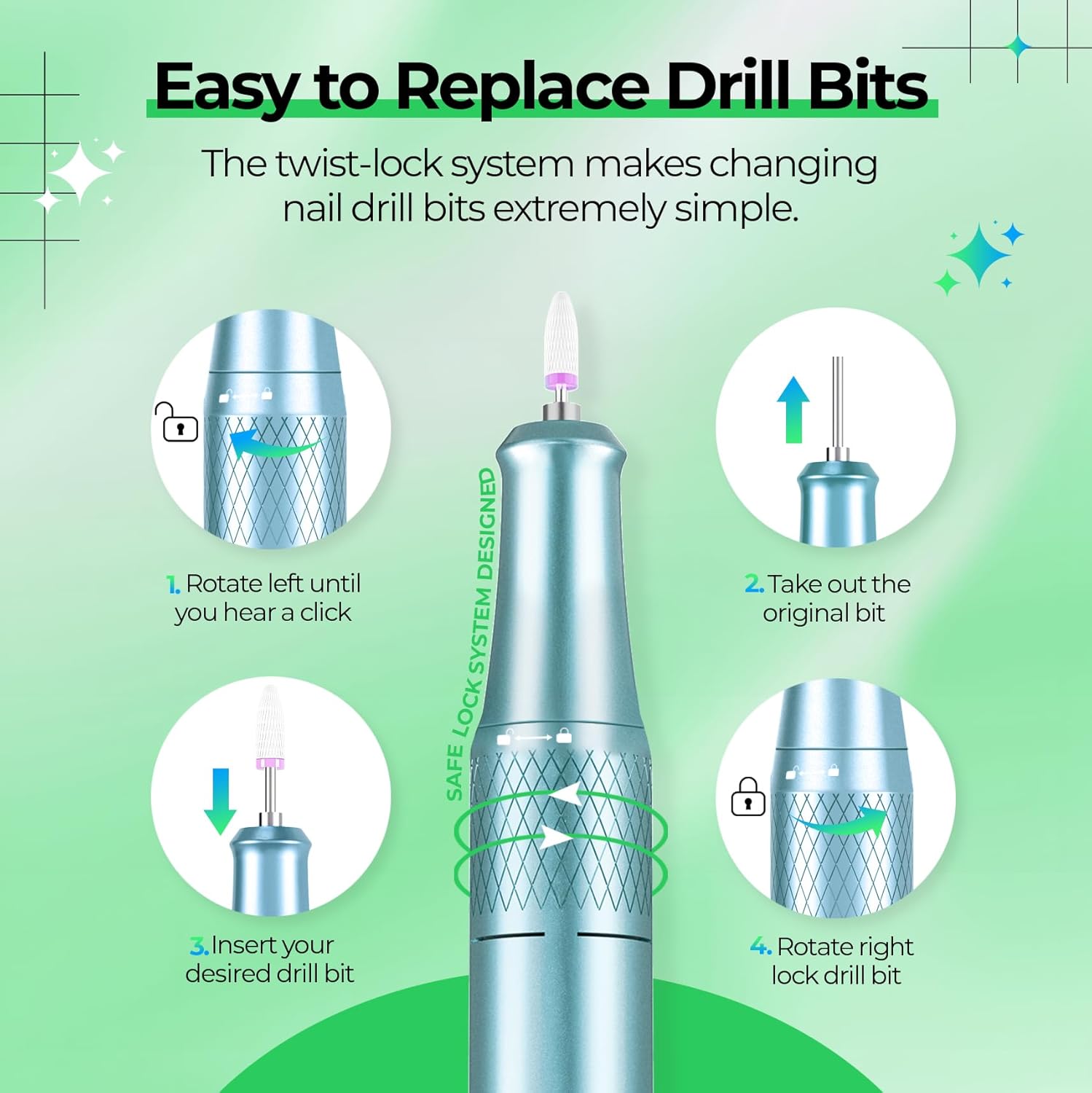 40,000RPM Electric Nail Drill – LCD Display Nail File Kit
