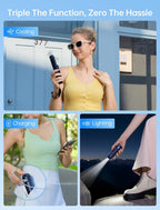 3-in-1 Mini Portable Fan – Rechargeable Fan + Power Bank + Flashlight