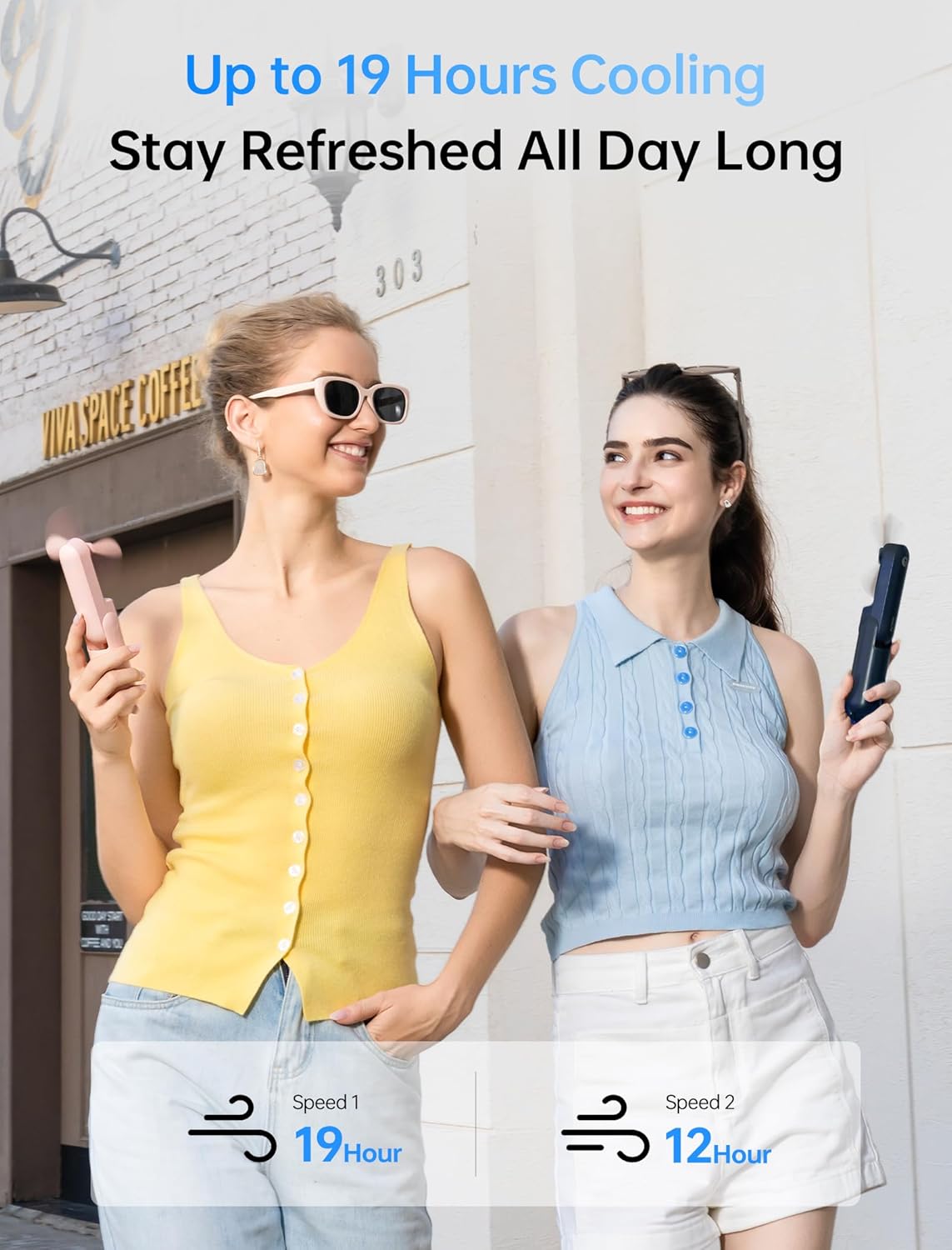 3-in-1 Mini Portable Fan – Rechargeable Fan + Power Bank + Flashlight