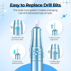 40,000RPM Electric Nail Drill – LCD Display Nail File Kit