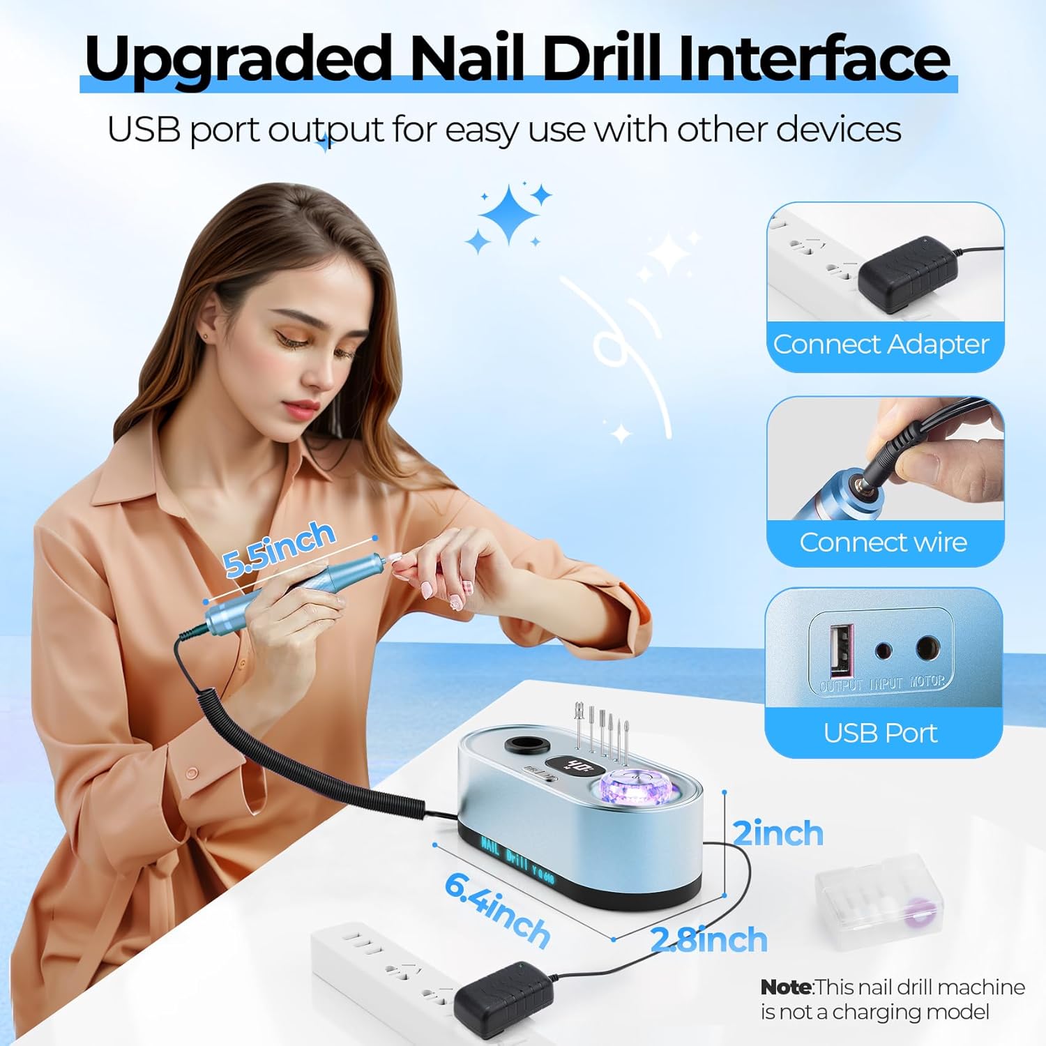 40,000RPM Electric Nail Drill – LCD Display Nail File Kit