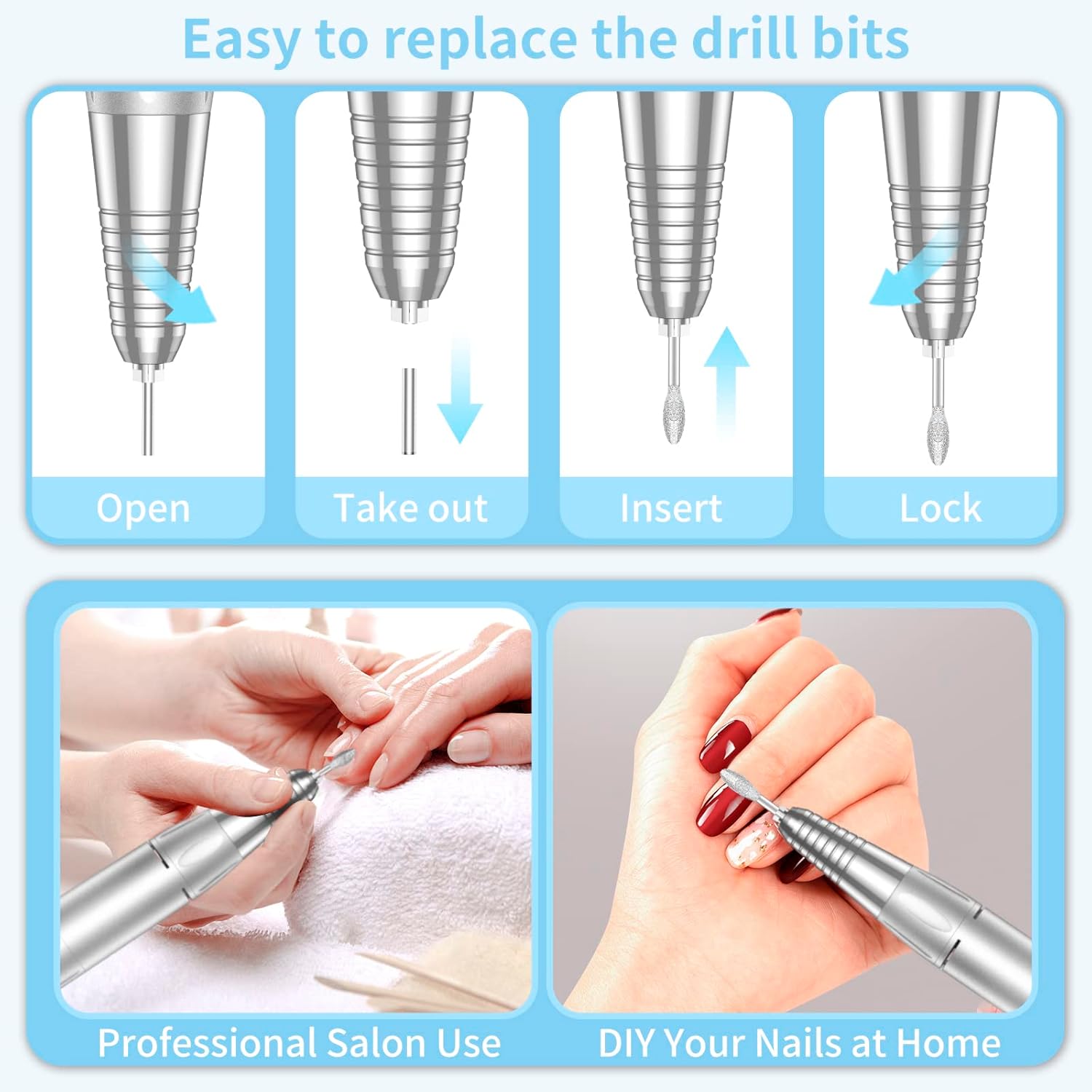 35,000RPM Cordless Nail Drill Kit – Rechargeable & Portable