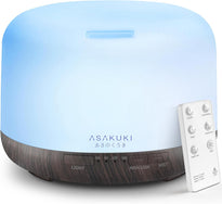 ASAKUKI 500ML Essential Oil Diffuser with Remote & LED Lights
