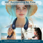 Portable Bladeless Neck Fan – Hands-Free Cooling, Rechargeable, 3 Speeds