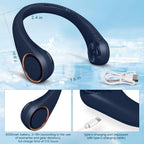 Portable Bladeless Neck Fan – Hands-Free Cooling, Rechargeable, 3 Speeds