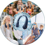 Portable Bladeless Neck Fan – Hands-Free Cooling, Rechargeable, 3 Speeds
