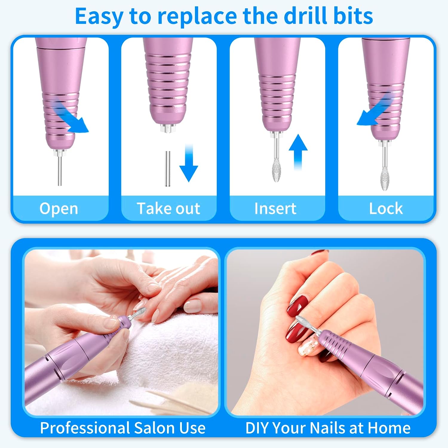 35,000RPM Cordless Nail Drill Kit – Rechargeable & Portable