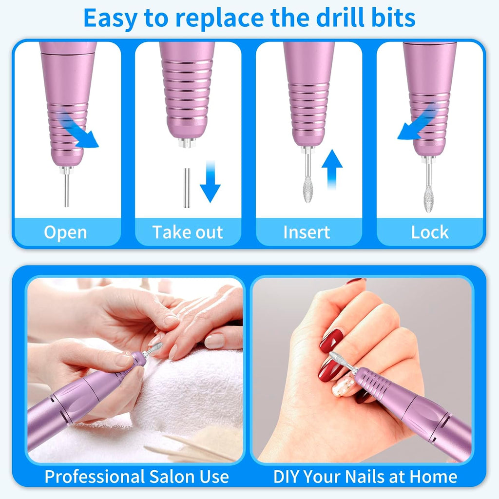 35,000RPM Cordless Nail Drill Kit – Rechargeable & Portable