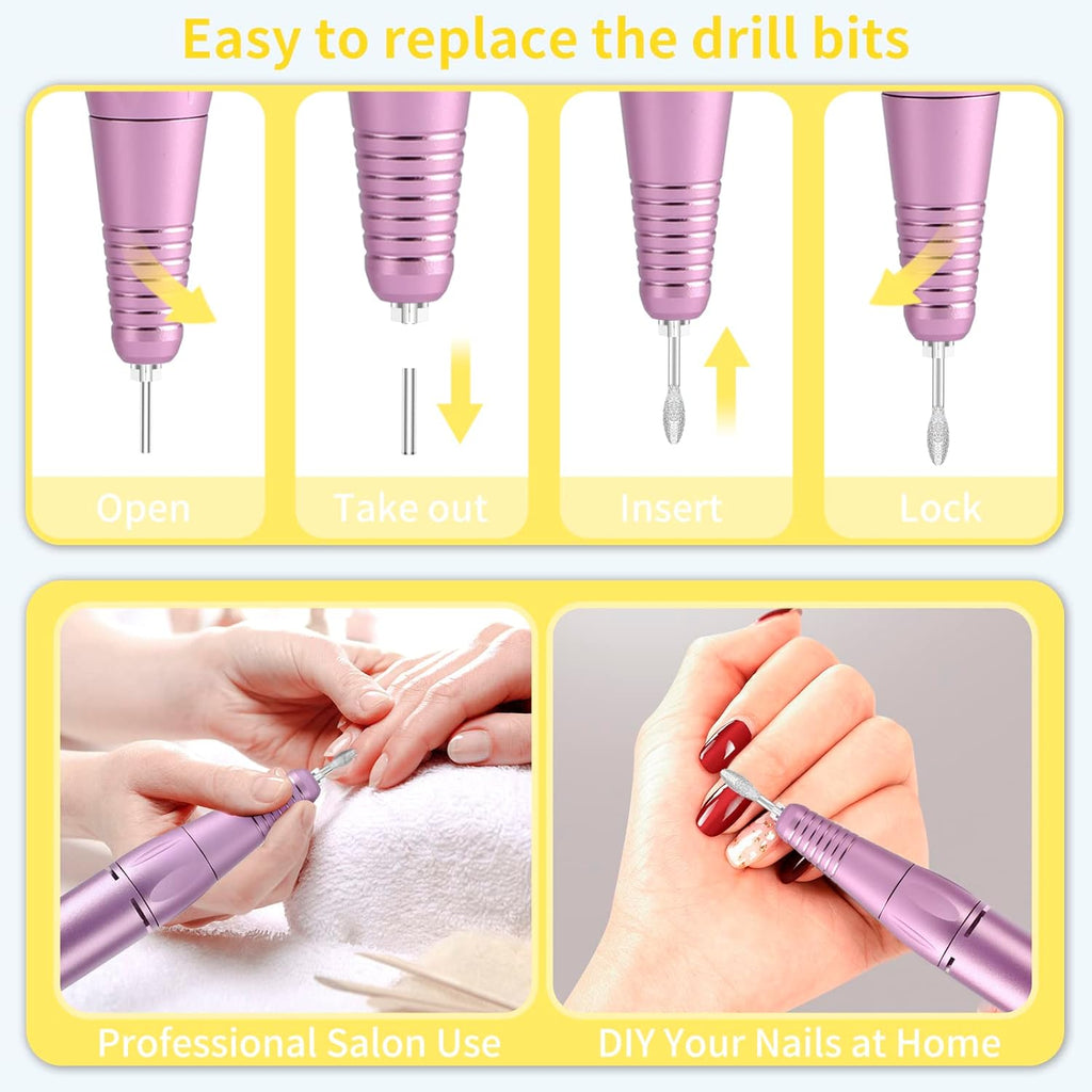 35,000RPM Cordless Nail Drill Kit – Rechargeable & Portable