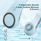 Portable Bladeless Neck Fan – Hands-Free Cooling, Rechargeable, 3 Speeds