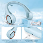 Portable Bladeless Neck Fan – Hands-Free Cooling, Rechargeable, 3 Speeds