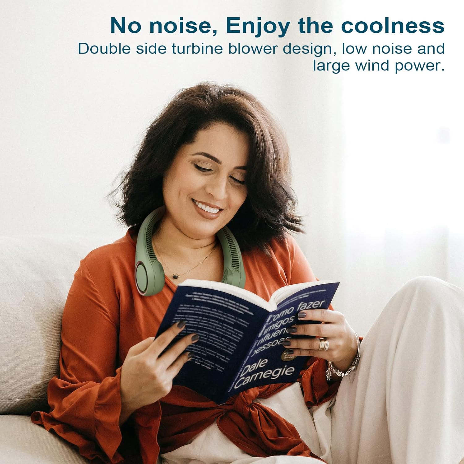 Portable Bladeless Neck Fan – Hands-Free Cooling, Rechargeable, 3 Speeds