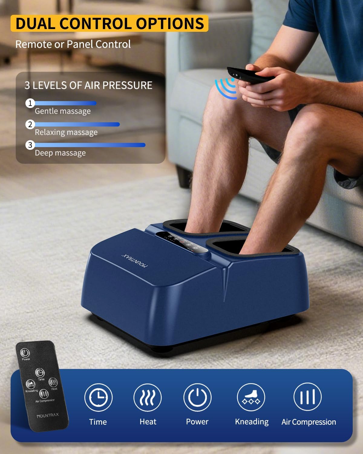 MOUNTRAX Foot Massager with Heat & Remote