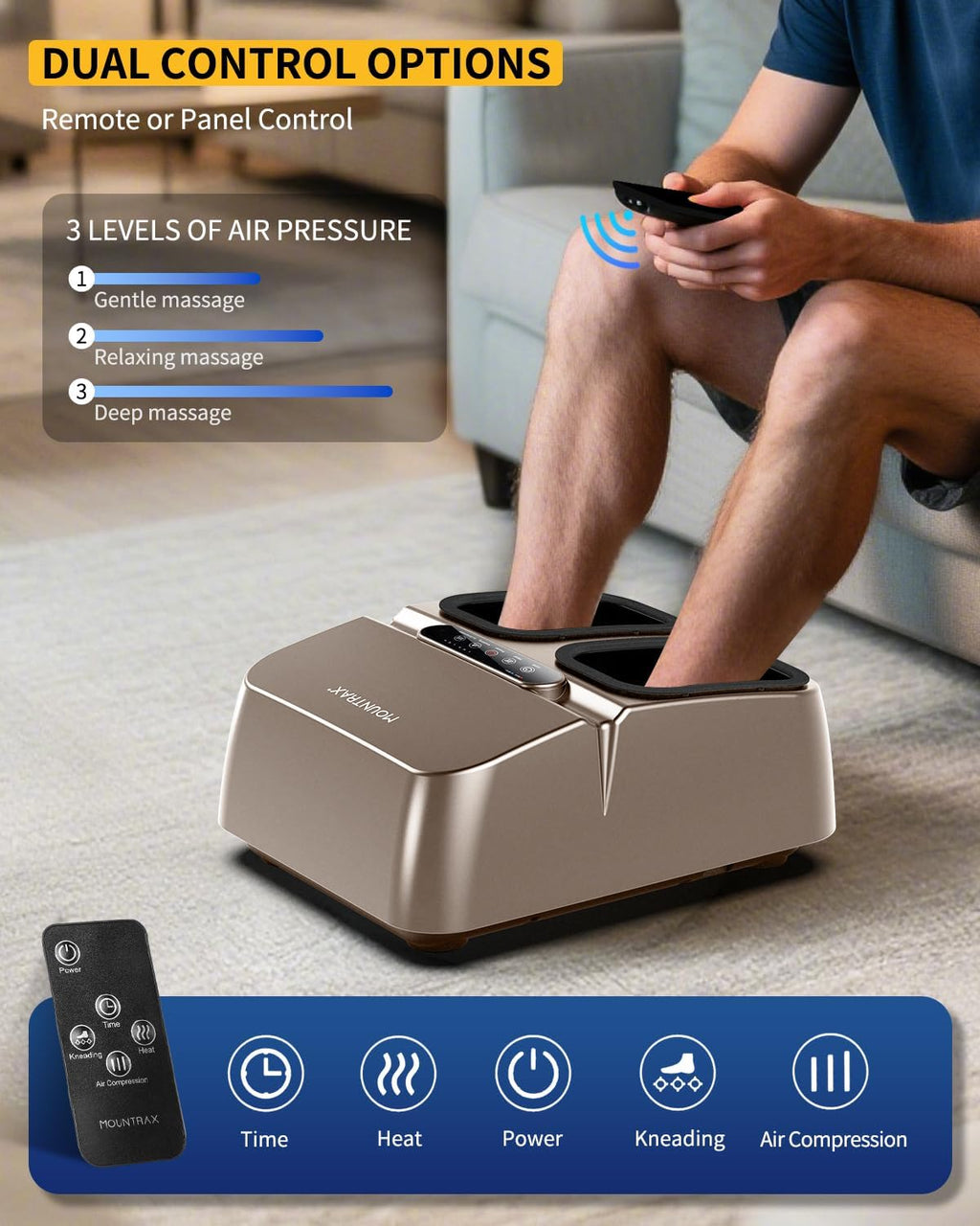 MOUNTRAX Foot Massager with Heat & Remote