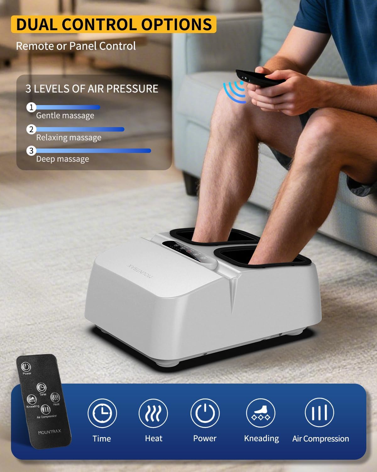 MOUNTRAX Foot Massager with Heat & Remote