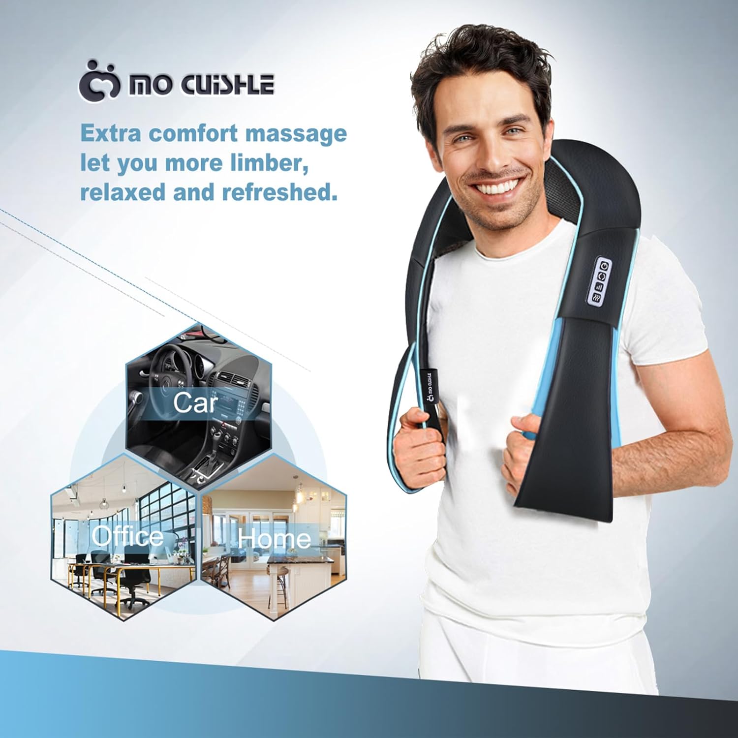 Mo Cuishle Shiatsu Neck & Back Massager with Heat – Deep Tissue 4D Kneading Pain Relief
