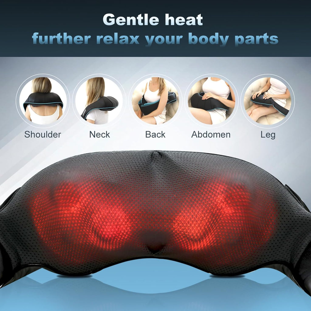 Mo Cuishle Shiatsu Neck & Back Massager with Heat – Deep Tissue 4D Kneading Pain Relief