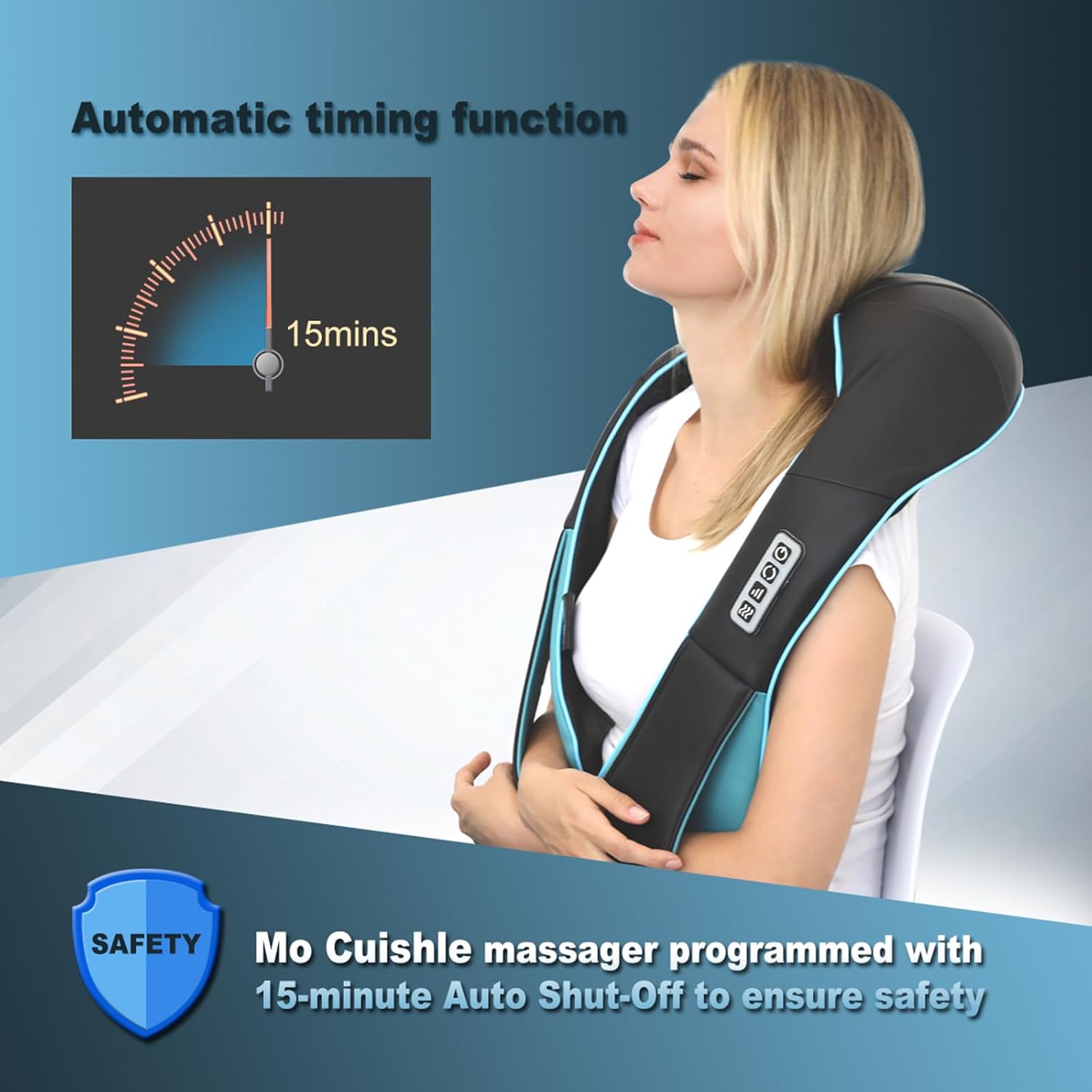Mo Cuishle Shiatsu Neck & Back Massager with Heat – Deep Tissue 4D Kneading Pain Relief