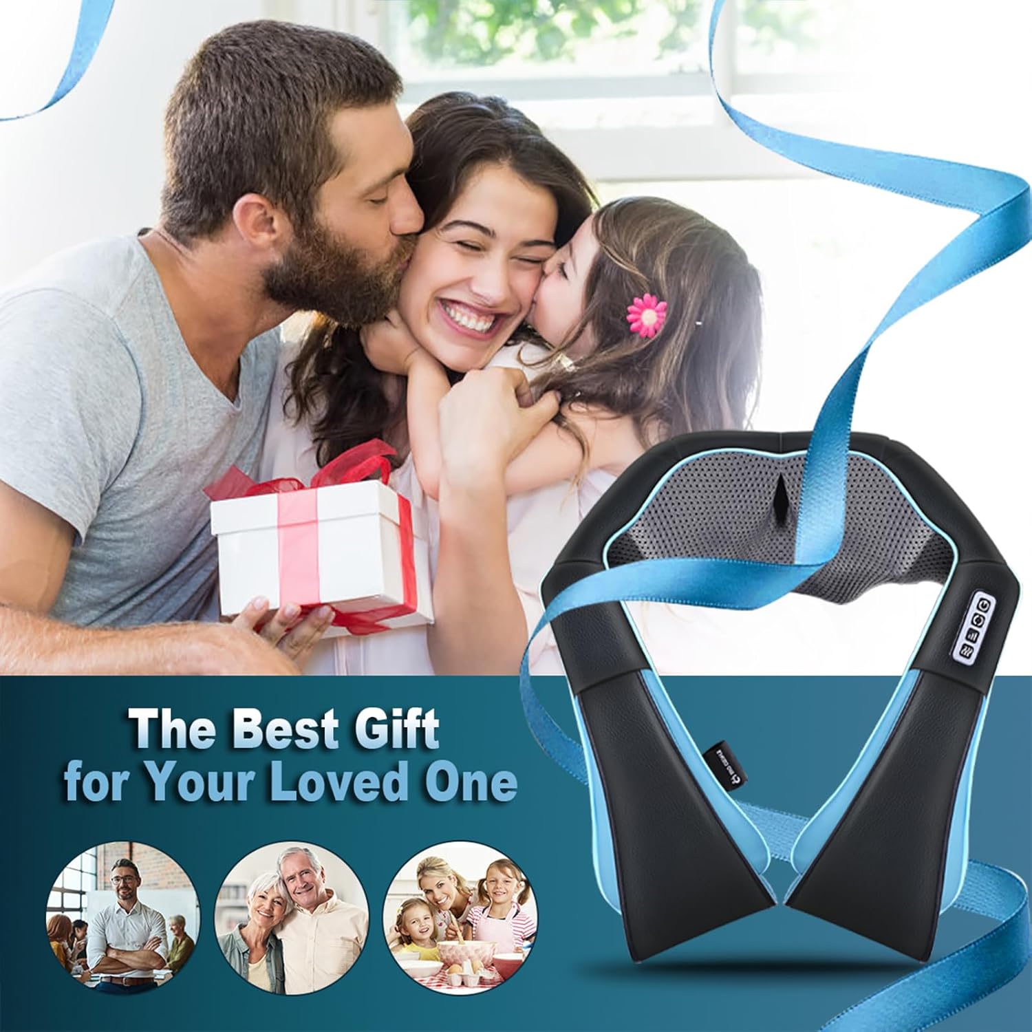 Mo Cuishle Shiatsu Neck & Back Massager with Heat – Deep Tissue 4D Kneading Pain Relief