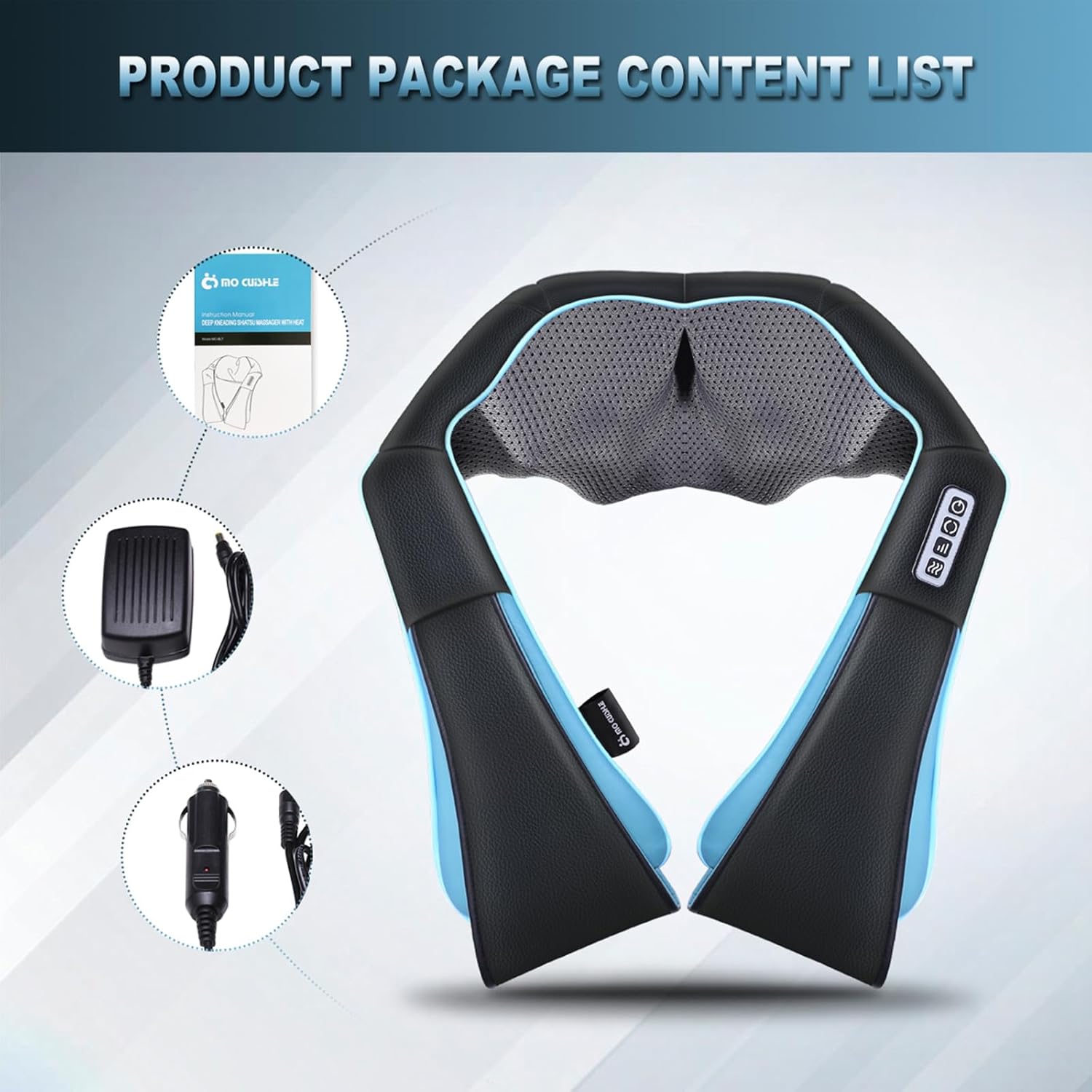 Mo Cuishle Shiatsu Neck & Back Massager with Heat – Deep Tissue 4D Kneading Pain Relief