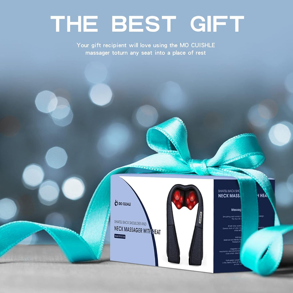 Mo Cuishle Shiatsu Neck & Back Massager with Heat – Deep Tissue 4D Kneading Pain Relief