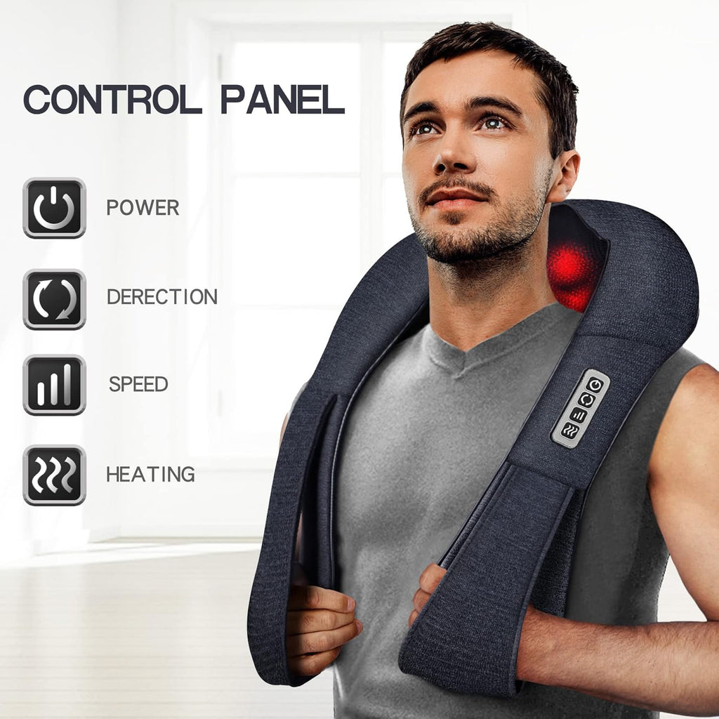 Mo Cuishle Shiatsu Neck & Back Massager with Heat – Deep Tissue 4D Kneading Pain Relief
