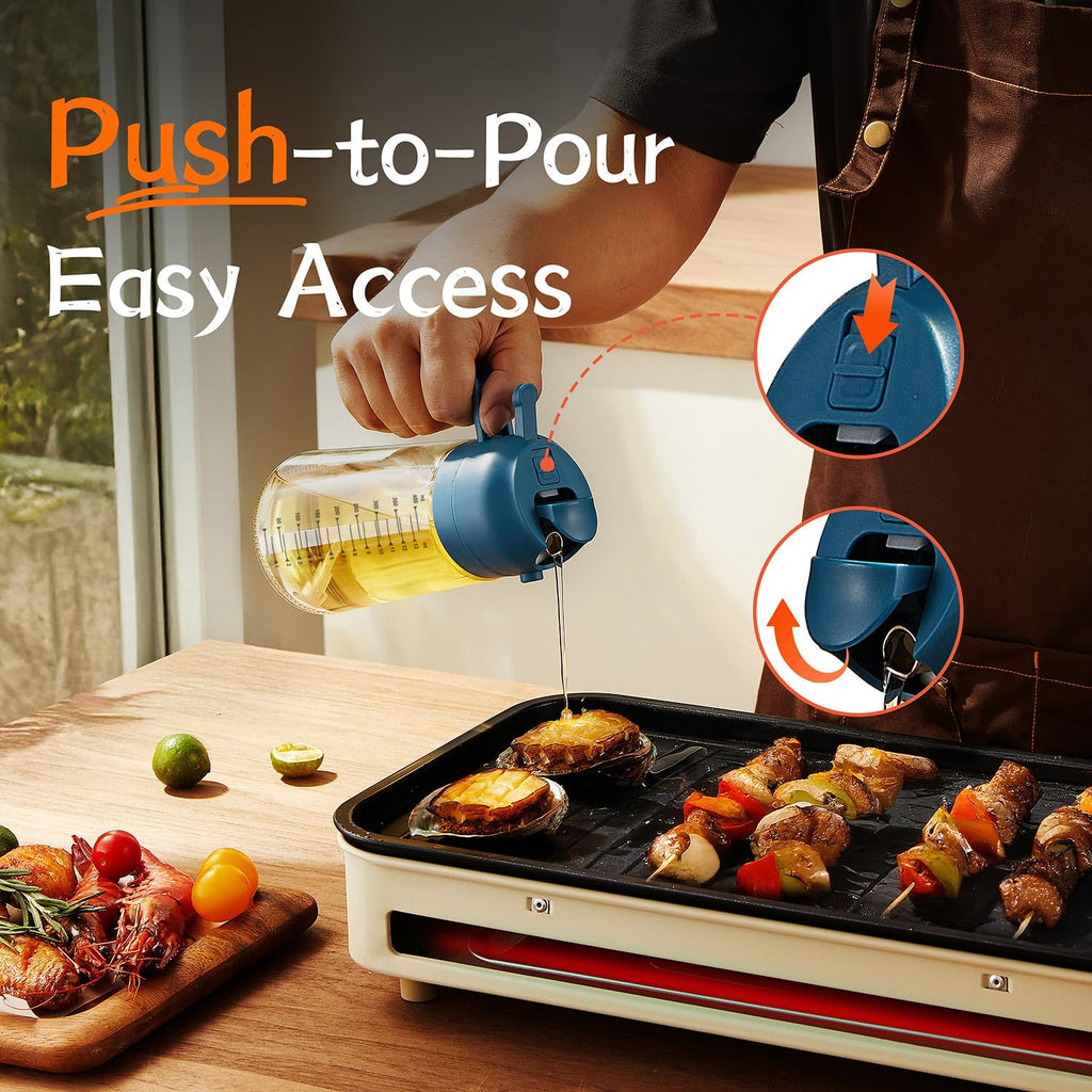TrendPlain 2-in-1 Glass Olive Oil Sprayer & Dispenser – 470ml BPA