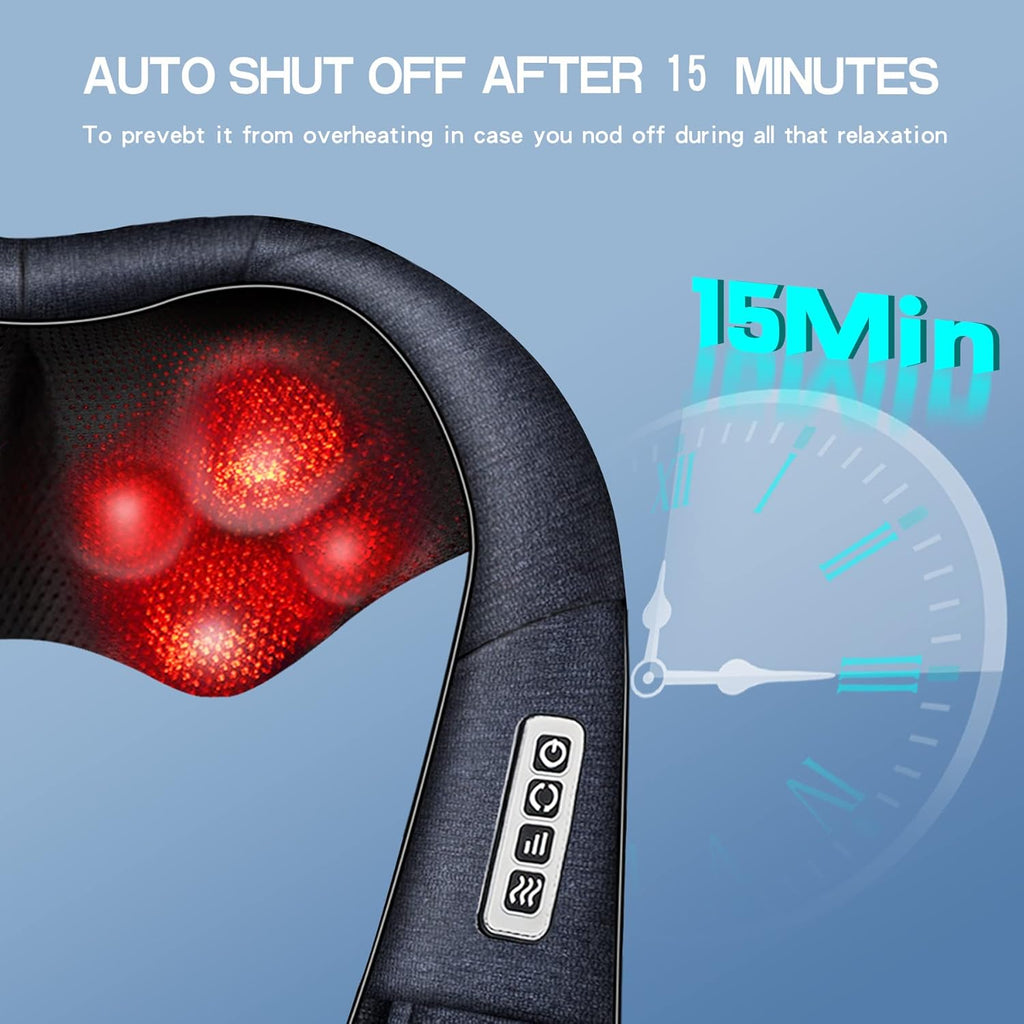 Mo Cuishle Shiatsu Neck & Back Massager with Heat – Deep Tissue 4D Kneading Pain Relief