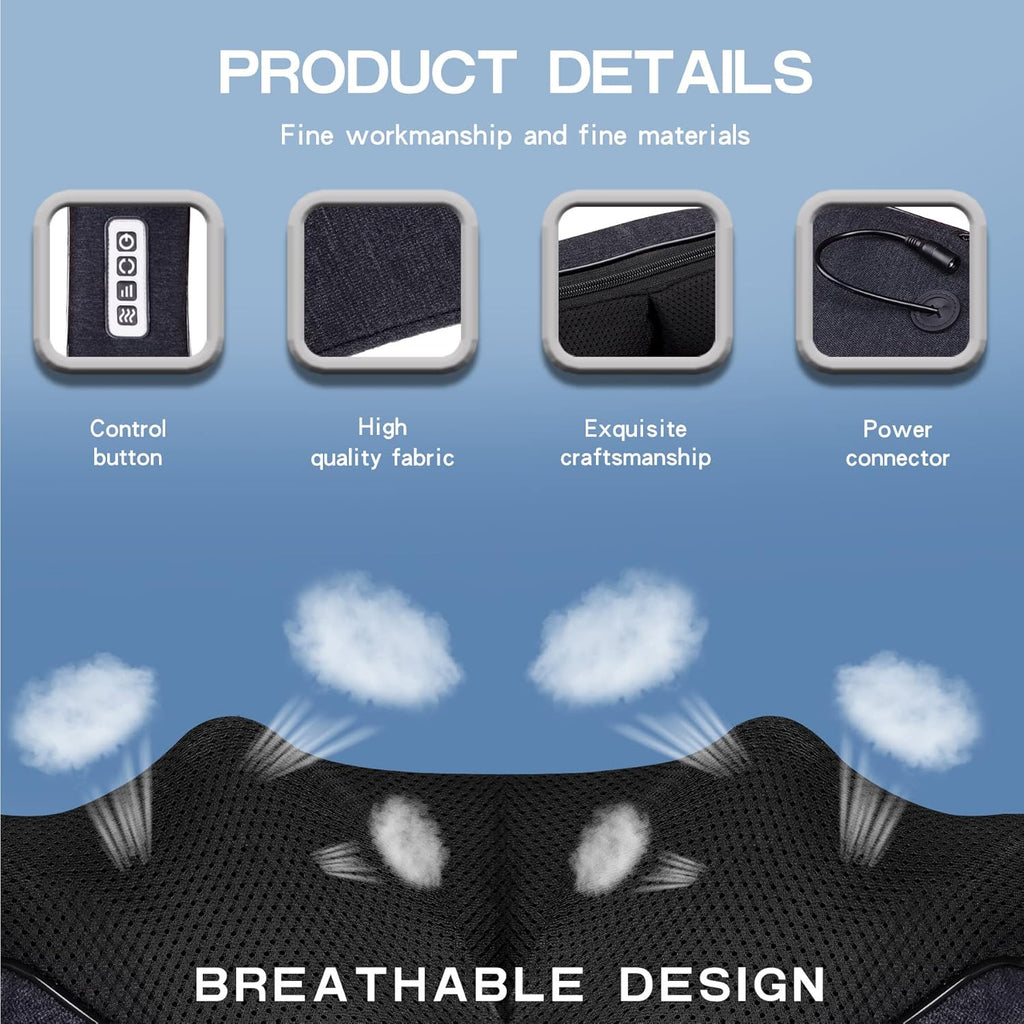 Mo Cuishle Shiatsu Neck & Back Massager with Heat – Deep Tissue 4D Kneading Pain Relief