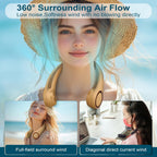 Portable Bladeless Neck Fan – Hands-Free Cooling, Rechargeable, 3 Speeds