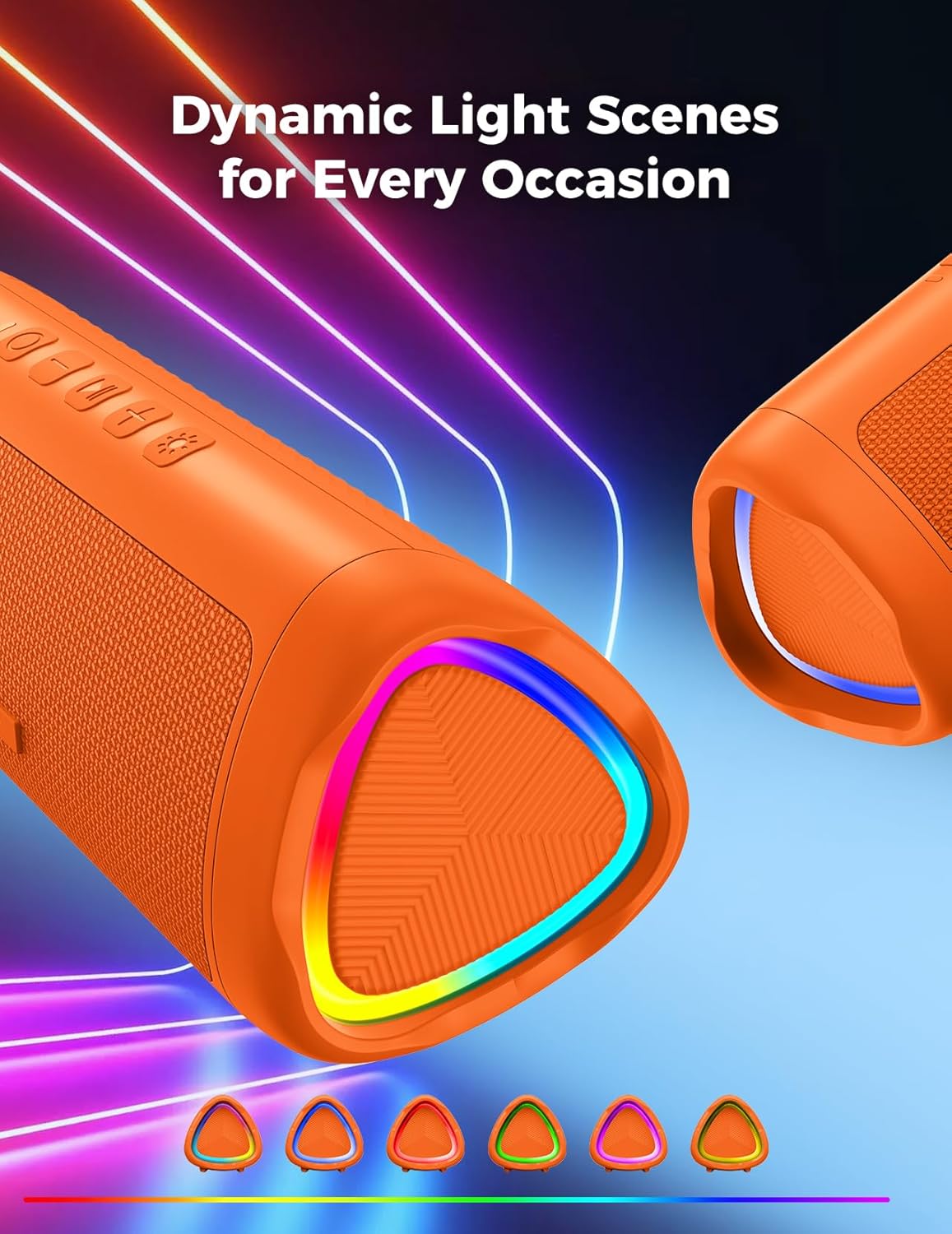 BolaButty Portable Bluetooth Speaker – HD Sound, 20H Playtime, IPX5 Waterproof, RGB Lights (BT 5.3)