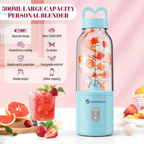 HOMEXUP Portable Personal Blender – 500ml Smoothie & Juice Maker