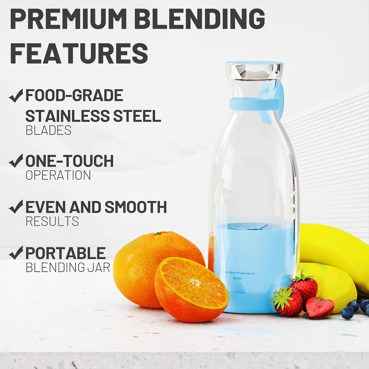 OTPEIR Portable USB Blender – 350ml Personal Smoothie Maker