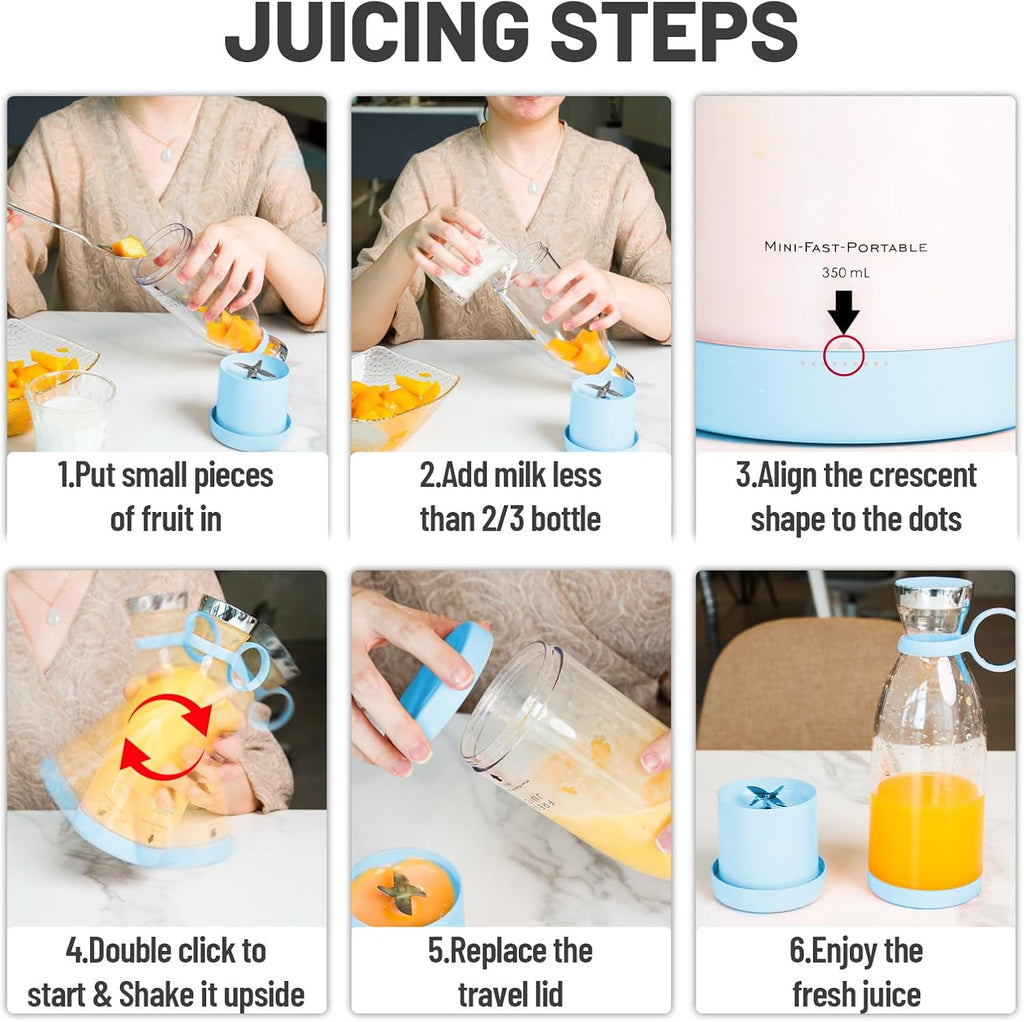 OTPEIR Portable USB Blender – 350ml Personal Smoothie Maker