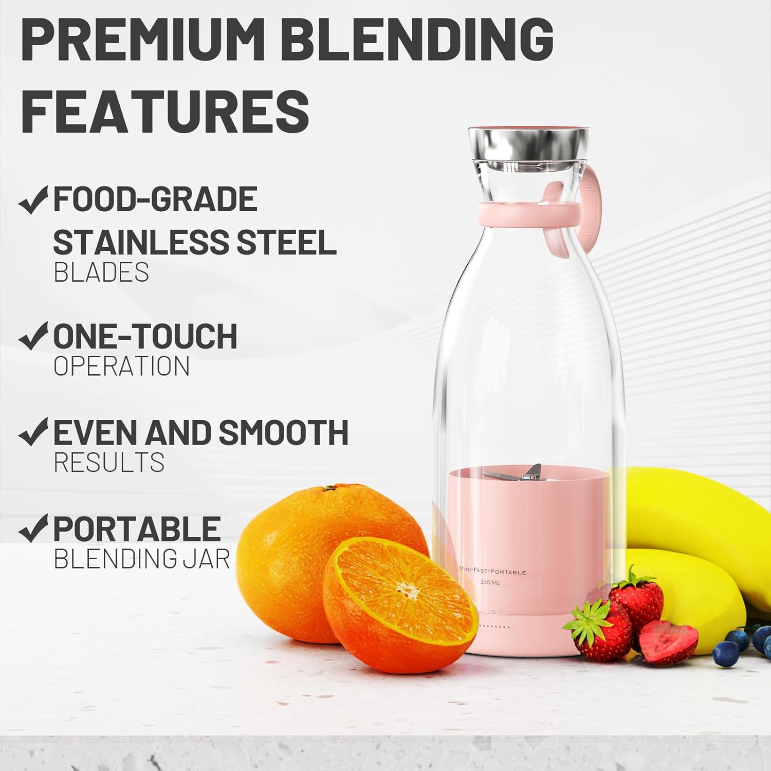 OTPEIR Portable USB Blender – 350ml Personal Smoothie Maker