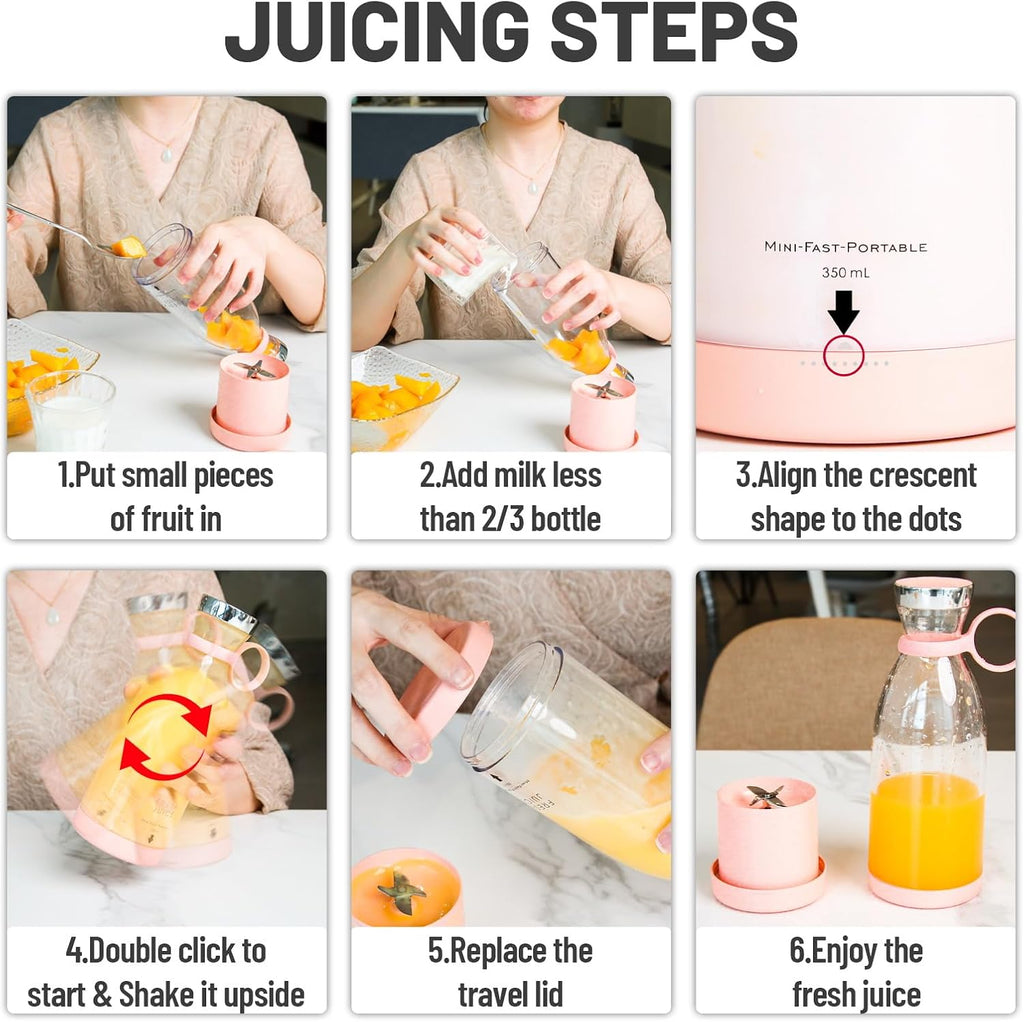 OTPEIR Portable USB Blender – 350ml Personal Smoothie Maker
