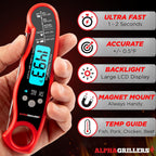 Alpha Grillers Instant Read Digital Meat Thermometer – Waterproof Fast Cooking Probe