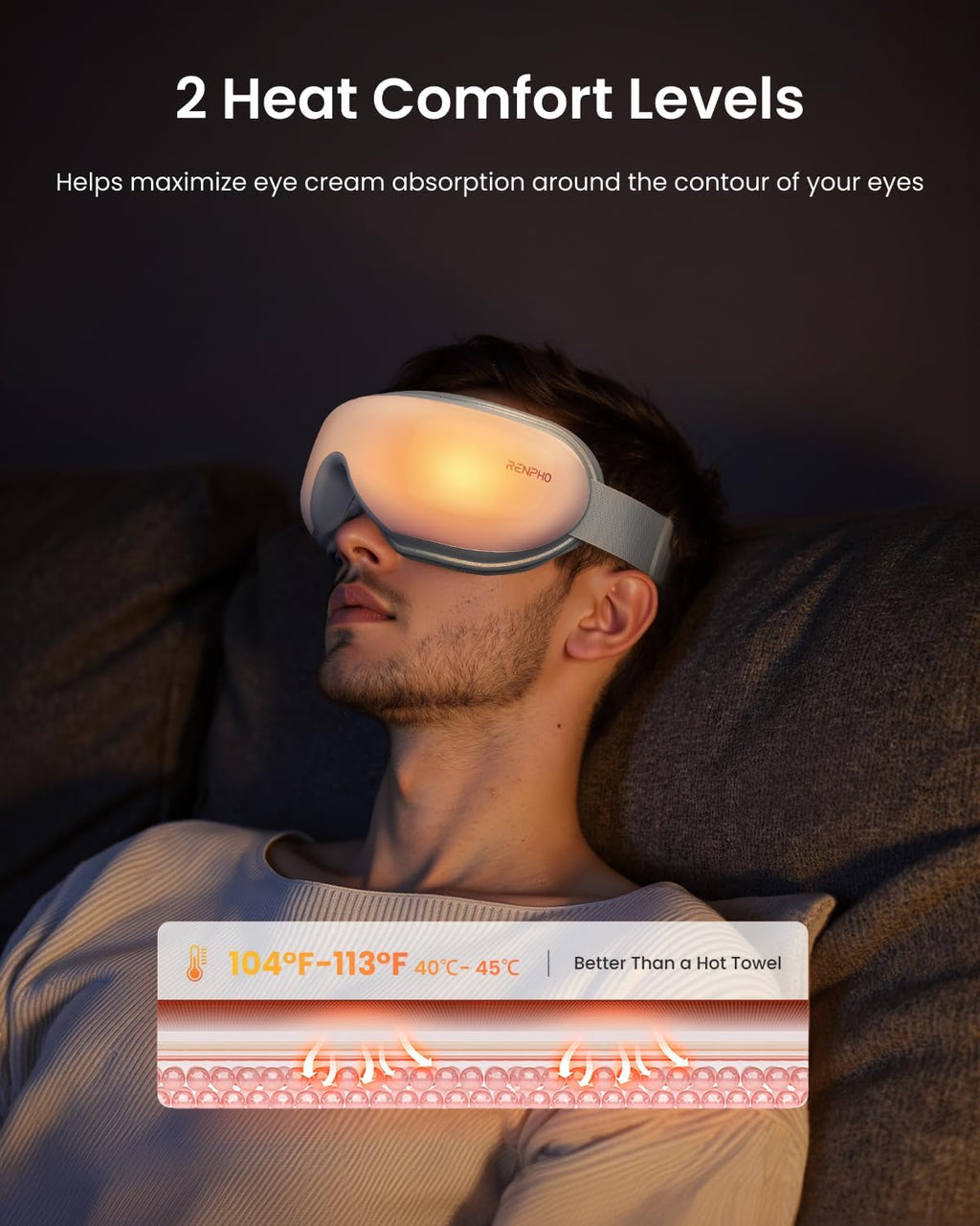 RENPHO Eyeris 1 Heated Eye Massager with Heat, Bluetooth & Remote