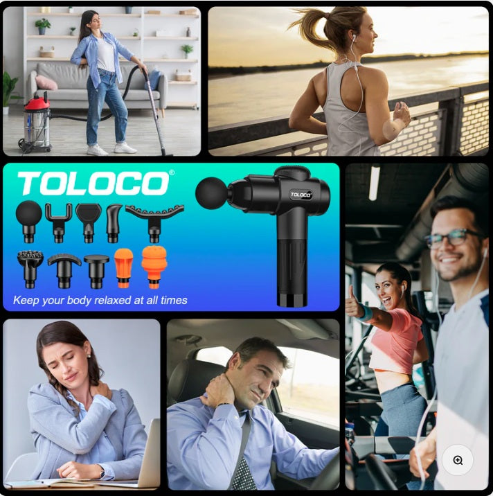TOLOCO Deep Tissue Massage Gun – Black