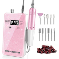 30,000RPM Cordless Nail Drill Kit – Glitter Rechargeable E-File