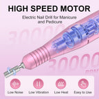 30,000RPM Cordless Nail Drill Kit – Glitter Rechargeable E-File