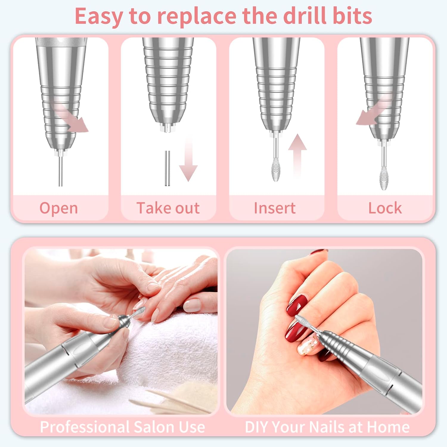 35,000RPM Cordless Nail Drill Kit – Rechargeable & Portable