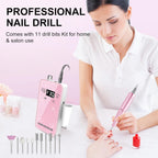 30,000RPM Cordless Nail Drill Kit – Glitter Rechargeable E-File
