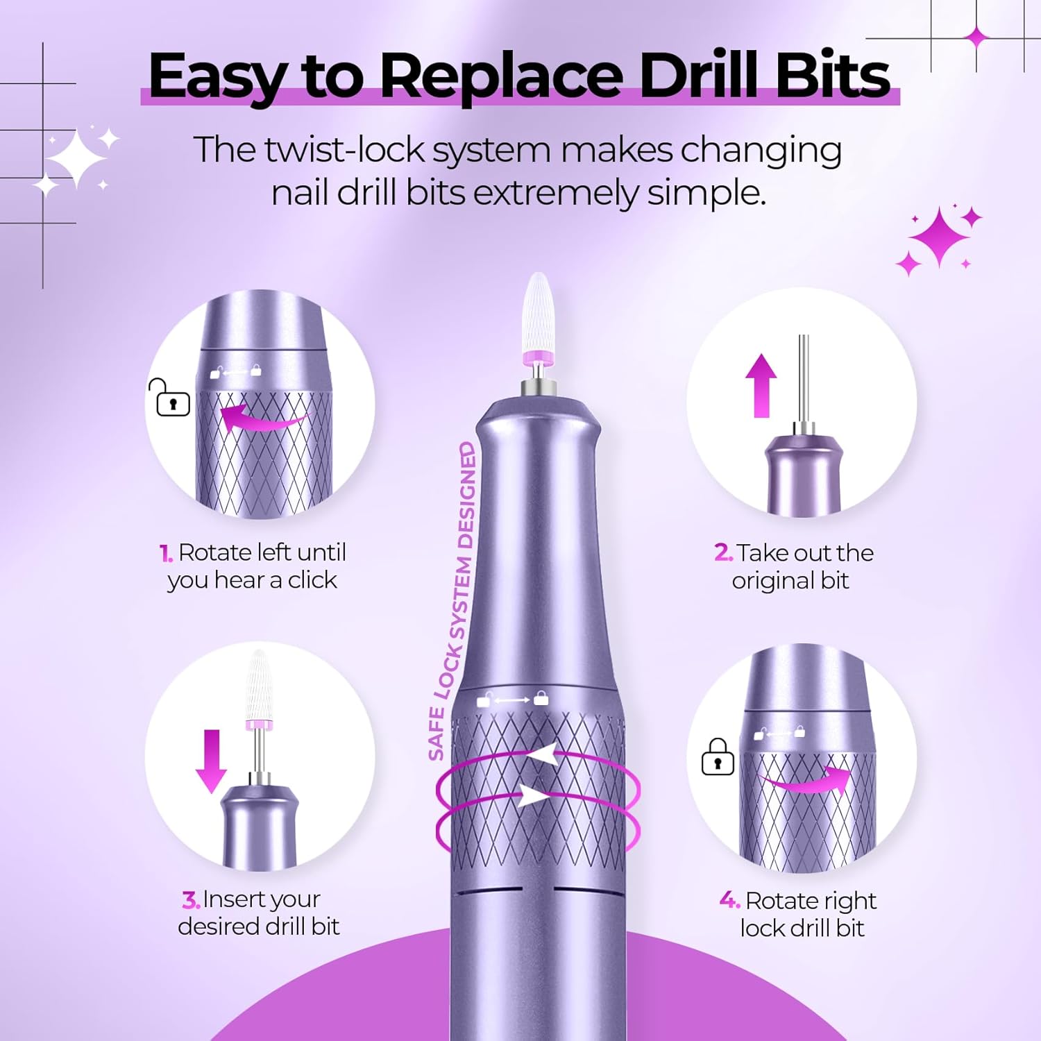 40,000RPM Electric Nail Drill – LCD Display Nail File Kit