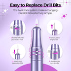 40,000RPM Electric Nail Drill – LCD Display Nail File Kit