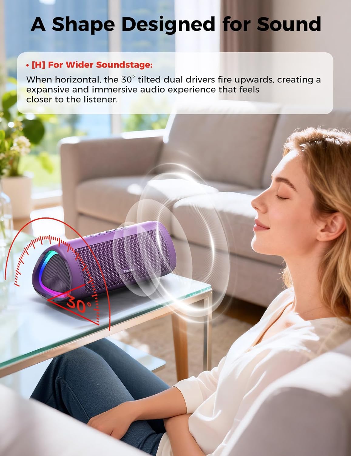 BolaButty Portable Bluetooth Speaker – HD Sound, 20H Playtime, IPX5 Waterproof, RGB Lights (BT 5.3)