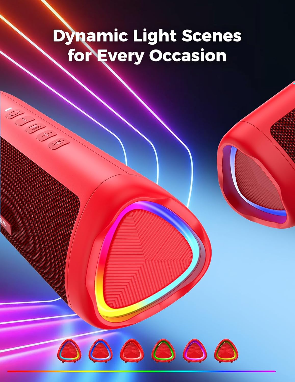 BolaButty Portable Bluetooth Speaker – HD Sound, 20H Playtime, IPX5 Waterproof, RGB Lights (BT 5.3)