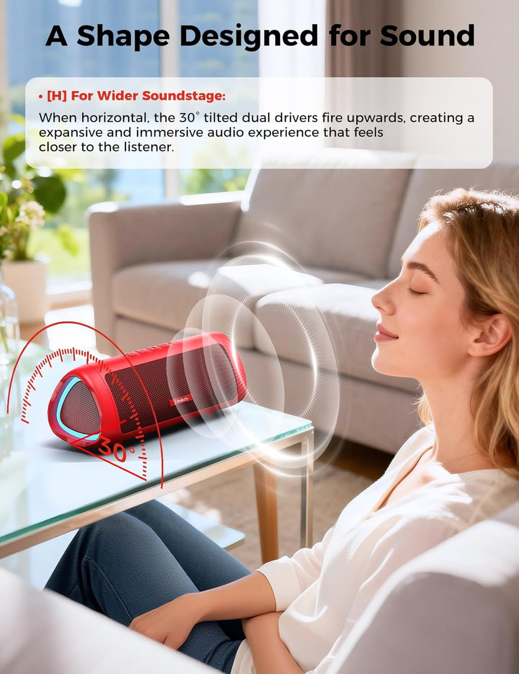 BolaButty Portable Bluetooth Speaker – HD Sound, 20H Playtime, IPX5 Waterproof, RGB Lights (BT 5.3)